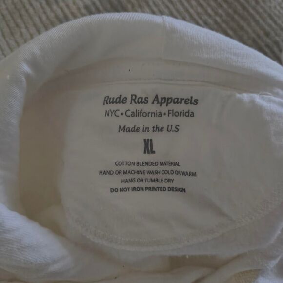 Rude Ras Apparels Men's White Hoodie - Picture 3 of 3